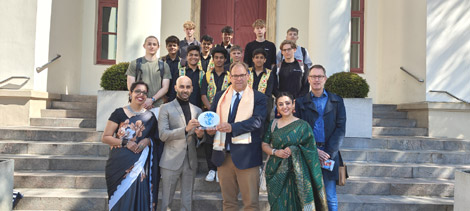 St. Mark's Sr. Sec. Public School School, Meera Bagh - A delegation of six students led by our Principal, Ms. Ritika Anand, and teacher in charge  Ms. Rooma, went for an enriching exchange program to Germany : Click to Enlarge