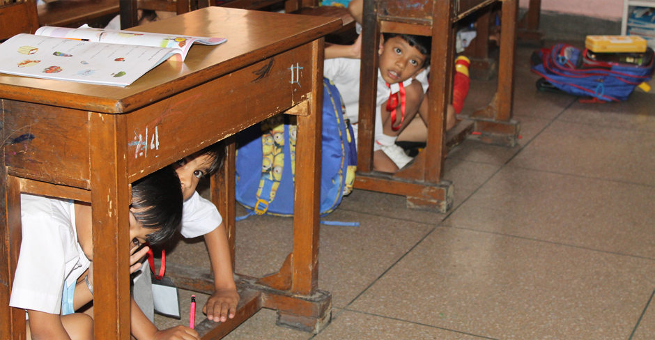 St. Mark's Meera Bagh - Earthquake Drill : Click to Enlarge