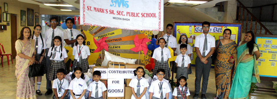 Contribution by Students of St. Marks School, Meera Bagh to GOONJ : Click to Enlarge