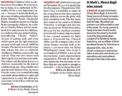 St. Mark's School, Meera Bagh, Delhi - Media Coverage