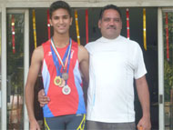 St. Mark's Meera Bagh - Delhi State CBSE Athletic champion with Mr. Vijender : Click to Enlarge