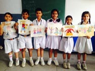 St. Mark’s Sr. Sec. Public School, Meera Bagh - Class V Activities : drawing pics of Dussehra, Needle work and singing : Click to Enlarge