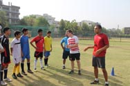 Coach from England - Arsenal Club giving Coaching to St. Mark's Students : Click to Enlarge