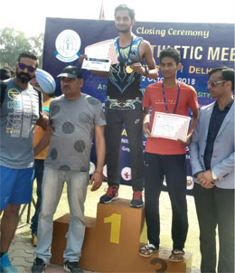 St. Mark's School, Meera Bagh - Kartik Kapoor wins the Gold in CBSE Athletic Meet : Click to Enlarge