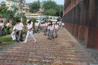St. Mark's School, Meera Bagh - ACT EARLY, ACT FAST and DON’T PANIC - fire drill and drill on disaster management held : Click to Enlarge