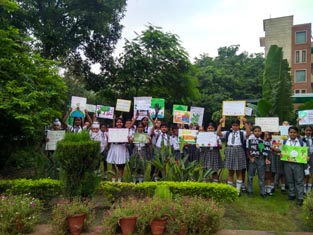 St. Mark's School, Meera Bagh - Students of Eco saviours club participate in a Mega Tree Plantation Drive : Click to Enlarge