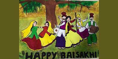 St. Mark's School, Meera Bagh - Baisakhi celebrated with fervour - Art Activity  Kanak Shokeen (IX-G) : Click to Enlarge