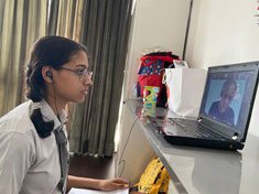 St. Mark's School, Meera Bagh - Students participate in video conferences on varied topics : Click to Enlarge