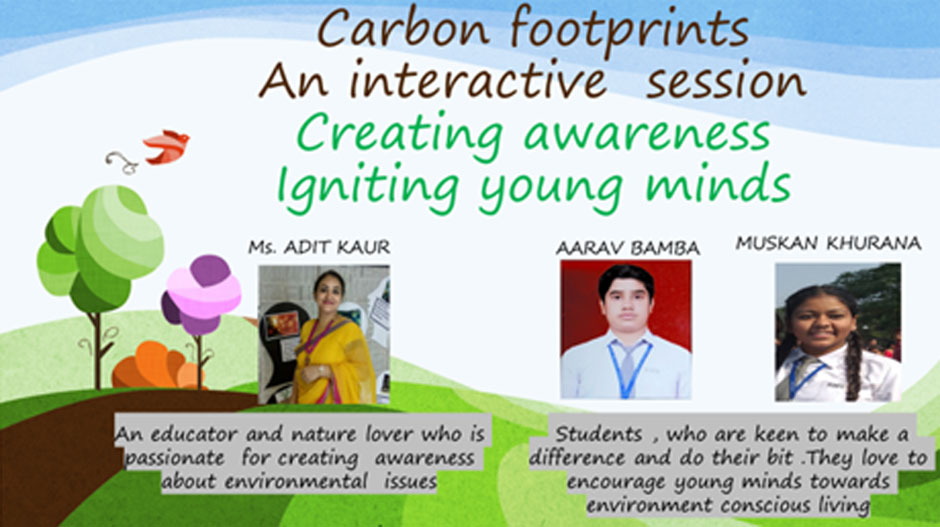 St. Mark's School, Meera Bagh - Our students conduct a session on Carbon Footprints for DAV CENTENARY SCHOOL, HALDWANI, UTTRAKHAND : Click to Enlarge