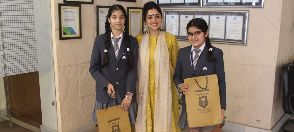 St. Mark's School, Meera Bagh - Aashvi Ahlawat and Manya Jain of Class 7-A perform well in HT Pace Contest Quiz : Click to Enlarge
