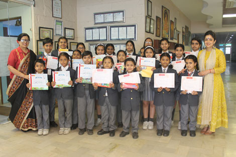 St. Mark's School, Meera Bagh - Winners of art contests felicitated : Click to Enlarge