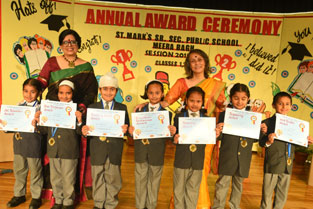 St. Mark's School, Meera Bagh - CLASS 1-A : Young Achievers from Grades 1 to 5 are felicitated at the Annual Award Ceremony : Click to Enlarge