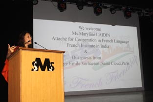 St. Mark's School, Meera Bagh - Ms. Maryline LAIDIN, French Institute of India, is the Guest of honour @ Indo French Friendship-Amitie be Indo-Francais : Click to Enlarge