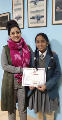 St. Mark's School, Meera Bagh - Nandini Dhimar, 8-E, wins the First Prize in the Painting Competition organised by Delhi Traffic Police : Click to Enlarge