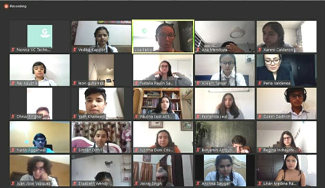 St. Mark's School, Meera Bagh - Students connect with their peers from Mexico and the US : Click to Enlarge