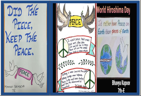 St. Mark's School, Meera Bagh - Commemorating World Hiroshima Day with activities that emphasise on the futility of war : Click to Enlarge