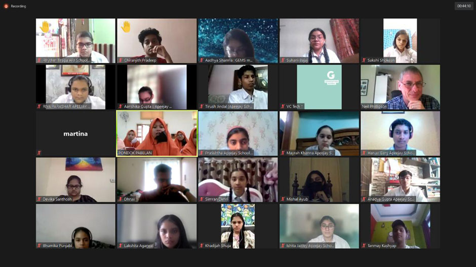 St. Mark's School, Meera Bagh - Students attend multiple Video Conferences : Click to Enlarge