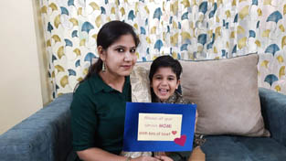St. Mark's School, Meera Bagh - To celebrate Mother's Day, the students of Classes Nursery, KG And 1 present MOM : YOU ARE WOW : Click to Enlarge