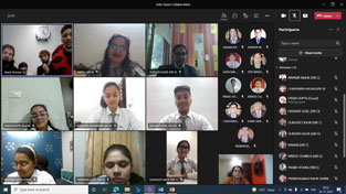 St. Mark's School, Meera Bagh - Our students interact with their friends from CEFF Institute, Switzerland : Click to Enlarge