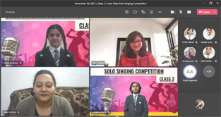 St. Mark's School, Meera Bagh - Students of Class 3 participate in Inter Class Solo Singing Competition : Click to Enlarge