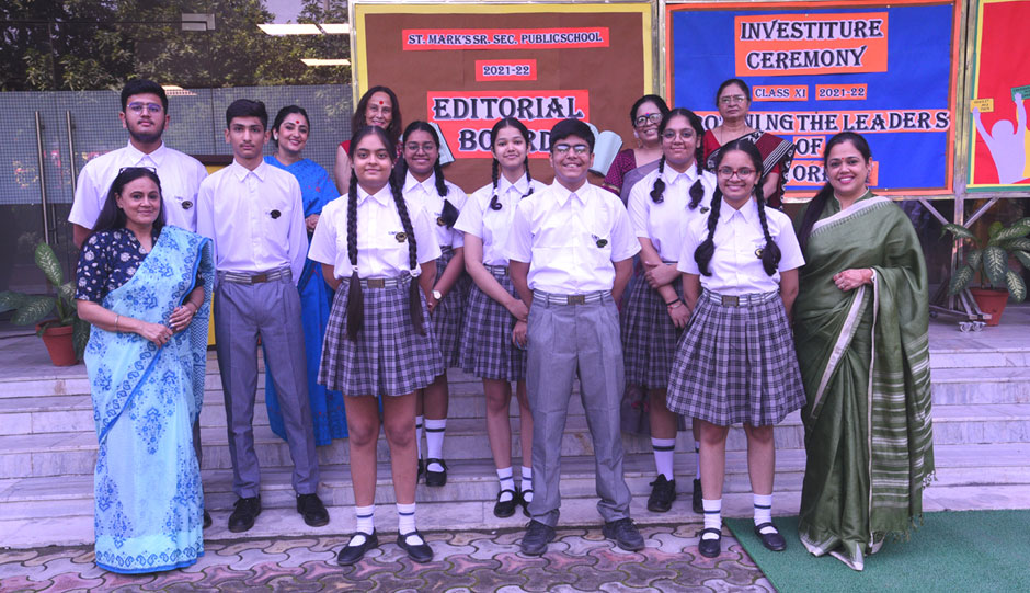 St. Mark's School, Meera Bagh - The new editorial board of the school newsletter takes charge : Click to Enlarge