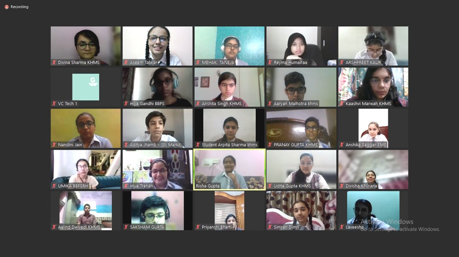 St. Mark's School, Meera Bagh - The students of Classes 9 and 10 attend a Generation Global Video Conference on the topic : Fake News and Social Media : Click to Enlarge