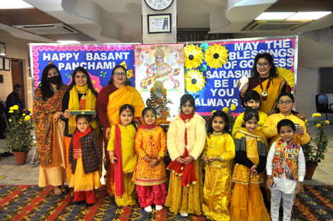 St. Mark's School, Meera Bagh - Celebrating Basant Panchami - the advent of Spring : Click to Enlarge