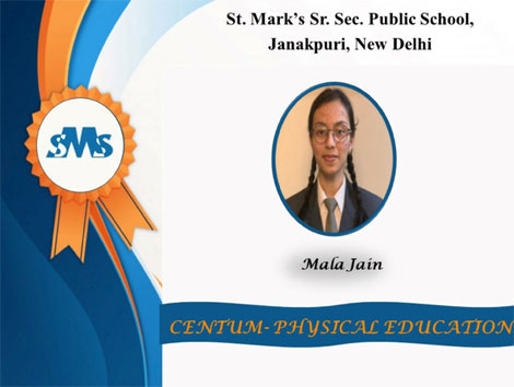 St. Mark's Sr. Sec. Public School, Janak Puri - Class XII topper of Physical Education - Click to Enlarge