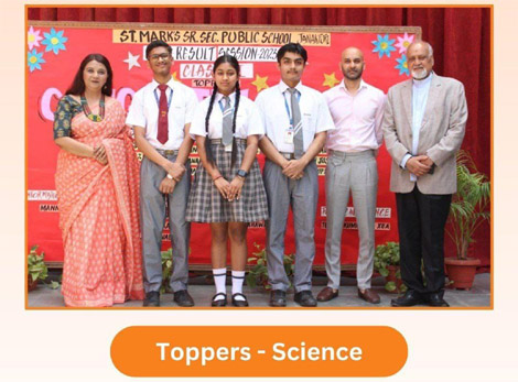 St. Mark's Sr. Sec. Public School, Janak Puri - Class XII Toppers : SCIENCE STREAM - Click to Enlarge