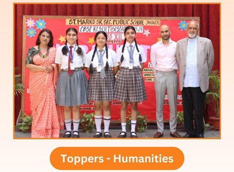 St. Mark's Sr. Sec. Public School, Janak Puri - Class XII Toppers : HUMANITIES STREAM - Click to Enlarge