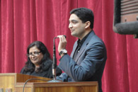 Mr. Harsh Suri  – Vice President ‘CONNECTIONS’ introducing himself to the gathering with a smiling face. Pass out of 2005 batch. A pilot by profession, but managed to attend all the meetings. His concern is appreciated