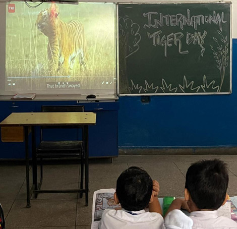 St. Marks Sr. Sec. Public School, Janakpuri - Classes 1 to 3 celebrated the International Tiger Day by engaging in various fun learning activities : Click to Enlarge