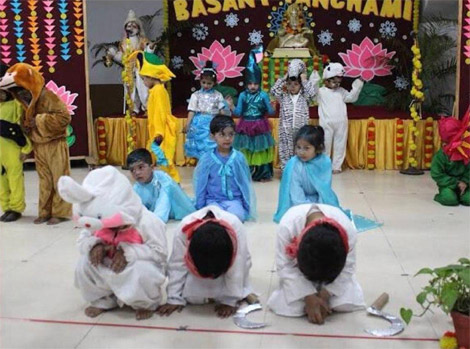 St.Marks Sr Sec Public School Janak Puri - The festival of Basant Panchami was celebrated by the students with full vivacity and joy : Click to Enlarge