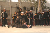 Students performing stunts
