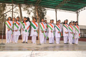 Students presenting a patriotic song