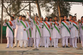 Students presenting a patriotic song