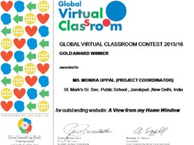SMS, Janakpuri - Global Virtual Classroom Contest : Click to Enlarge