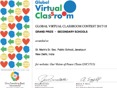 SMS, Janakpuri - Global Virtual Classroom web-designing contest 2017-18 : Click to Enlarge