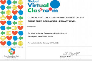 St. Mark's School, Janakpuri - Global Virtual Classroom Web-Designing Contest 2018-19 - Click to Enlarge