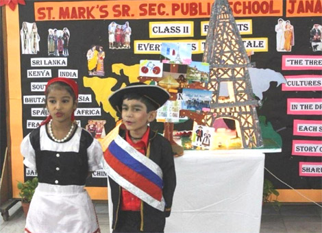 St. Marks Sr. Sec. Public School, Janakpuri - Every Dress Tells a Tale, Competition was organised for the students of Class 2, following the theme of Around the World : Click to Enlarge