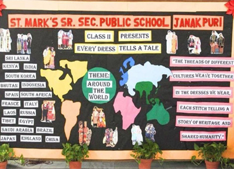 St. Marks Sr. Sec. Public School, Janakpuri - Every Dress Tells a Tale, Competition was organised for the students of Class 2, following the theme of 'Around the World : Click to Enlarge