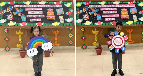 St.Marks Sr Sec Public School Janak Puri: Students of Class KG participated with full zeal and enthusiasm in Show and Tell Competition : Click to Enlarge