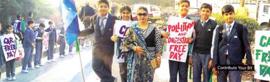 St. Mark's School, Janakpuri - Car Free Day Rally : a noble initiative - Click to Enlarge
