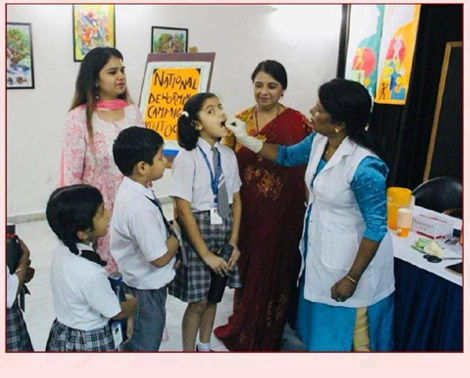 St. Marks Sr. Sec. Public School, Janakpuri - The National Deworming Campaign was organized : Click to Enlarge