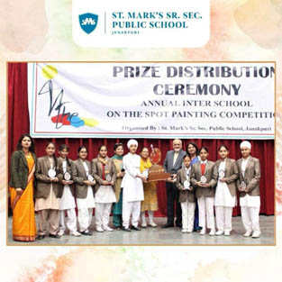 St. Mark's School, Janakpuri - The Prize Distribution Ceremony for the 24th Annual Inter-School On the Spot Painting Competition was held : Click to Enlarge