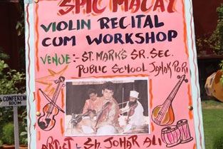 St. Mark's, Janakpuri - Spic Macay 2018 - Violin Recital cum Workshop by Shri. Johar Ali : Click to Enlarge