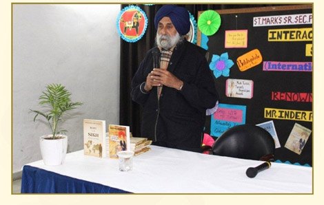 St. Mark's School, Janakpuri - An Interactive Literary Session was organised for the literary buffs of Classes VI-IX with the renowned author, Mr. Inder Raj Ahluwalia : Click to Enlarge