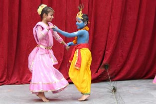 St. Mark's School, Janak Puri - Janmashtami Celebrations : Birth of Lord Krishna was celeberated by the students of Class I : Click to Enlarge