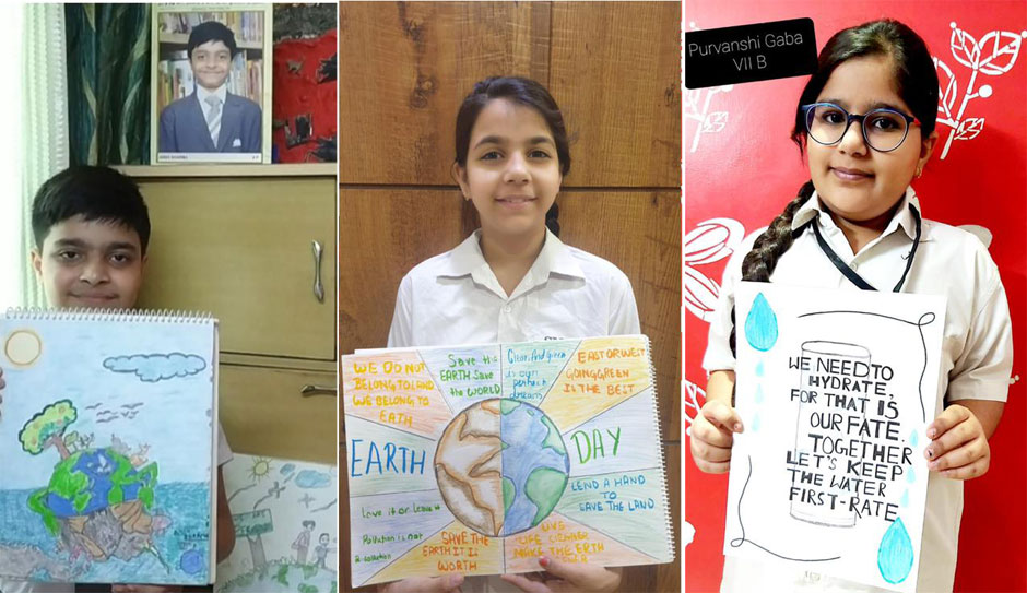 St. Mark's School, Janak Puri - Earth Day was celebrated by organising various activities aimed at sensitizing primary students and an Oath Taking Ceremony by students of classes VI to XII : Click to Enlarge