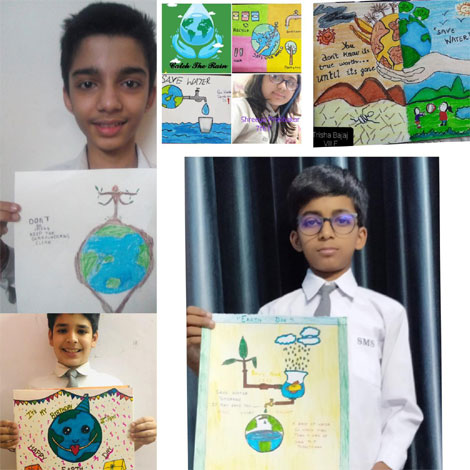 St. Mark's School, Janak Puri - Earth Day was celebrated by organising various activities aimed at sensitizing primary students and an Oath Taking Ceremony by students of classes VI to XII : Click to Enlarge